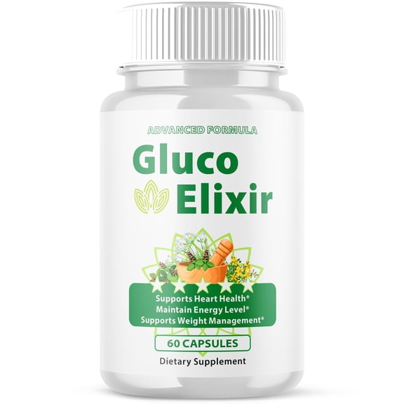 Gluco Elixir Blood Support Pills Advanced Formula Vitamin Supplement GlucoElixir 60 Capsules