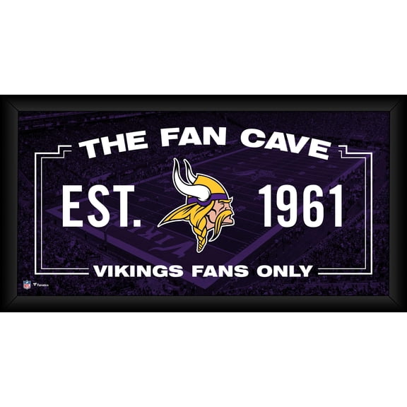 Minnesota Vikings Framed 10" x 20" Fan Cave Collage