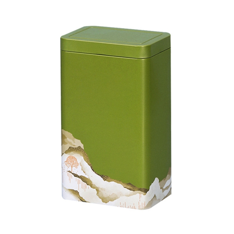 Metal Tinplate Box Japanese Tea Container Jar Green Tea Storage Box