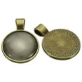 thumbnail image 4 of Uxcell Pendant Trays with Transparent Glass Cabochons, 30 Sets 20mm Round Bezel Trays Pendant Dome Tiles, Bronze Tone, 4 of 6