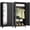 71"H-Arc-Mirror-Black, variant on UNICOLY Metal Wardrobe Cabinet with Hanging Rod, 71" Tall Armoire Wardrobe Closet with 2 Doors and Adjustable Shelves, White Clothing Storage Cabinets