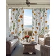 thumbnail image 3 of Yellow Spring Floral Black Out Curtains 63 Inch Long, Room Darkening Draperies Curtains Panels, Flowers Leaves Elegant Pastoral Thermal Insulated Curtain for Bedroom Living Room 52"x63" 2 Panels, 3 of 8