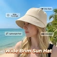 thumbnail image 5 of longantii Wide Brim Baseball Cap for Women & Men, UPF Sun Protection Adjustable Baseball Hat for Hiking, Camping, Beach Beige, 5 of 7