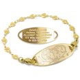thumbnail image 1 of MedicEngraved Yellow Gold Stainless Steel Custom Medical Alert Bracelet - 5mm Heart Link, 1 of 7