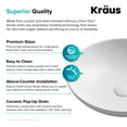 thumbnail image 6 of KRAUS Viva Round White Porcelain Ceramic Vessel Bathroom Sink with Pop-Up Drain, 16 1/2 in. D x 4 3/8 in. H, 6 of 16