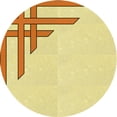 thumbnail image 1 of Ahgly Company Machine Washable Indoor Round Transitional Sun Yellow Area Rugs, 4' Round, 1 of 7
