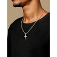 thumbnail image 4 of Tilga 18K Gold Over 925 Sterling Silver Cross Necklace for Men/Women, Stainless Steel Cuban/Rope Chain Cross Pendant 18-24 inch, Religious Jewelry Gifts for Men, 4 of 6