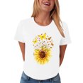 thumbnail image 6 of COMVALUE Women's Sunflower Graphic Shirts Boho Flowers Tee Tops Cute Summer Vintage Short Sleeve Holiday T Shirt (White, XL), 6 of 7