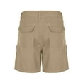 thumbnail image 4 of Sngxgn High Waisted Shorts for Women Trendy, Casual Elastic Waist Cargo Shorts with Pockets(Khaki,L), 4 of 7