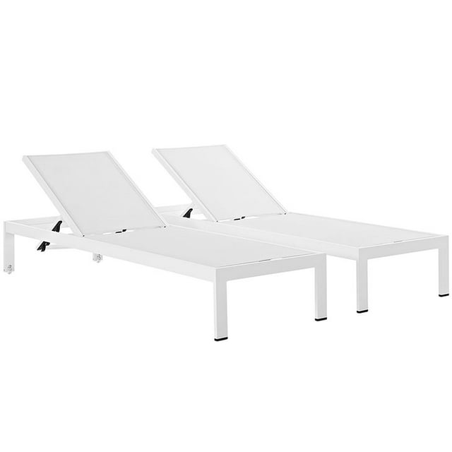 Modway Shore Outdoor Patio Aluminium Chaise, Set of 2, Multiple Colors