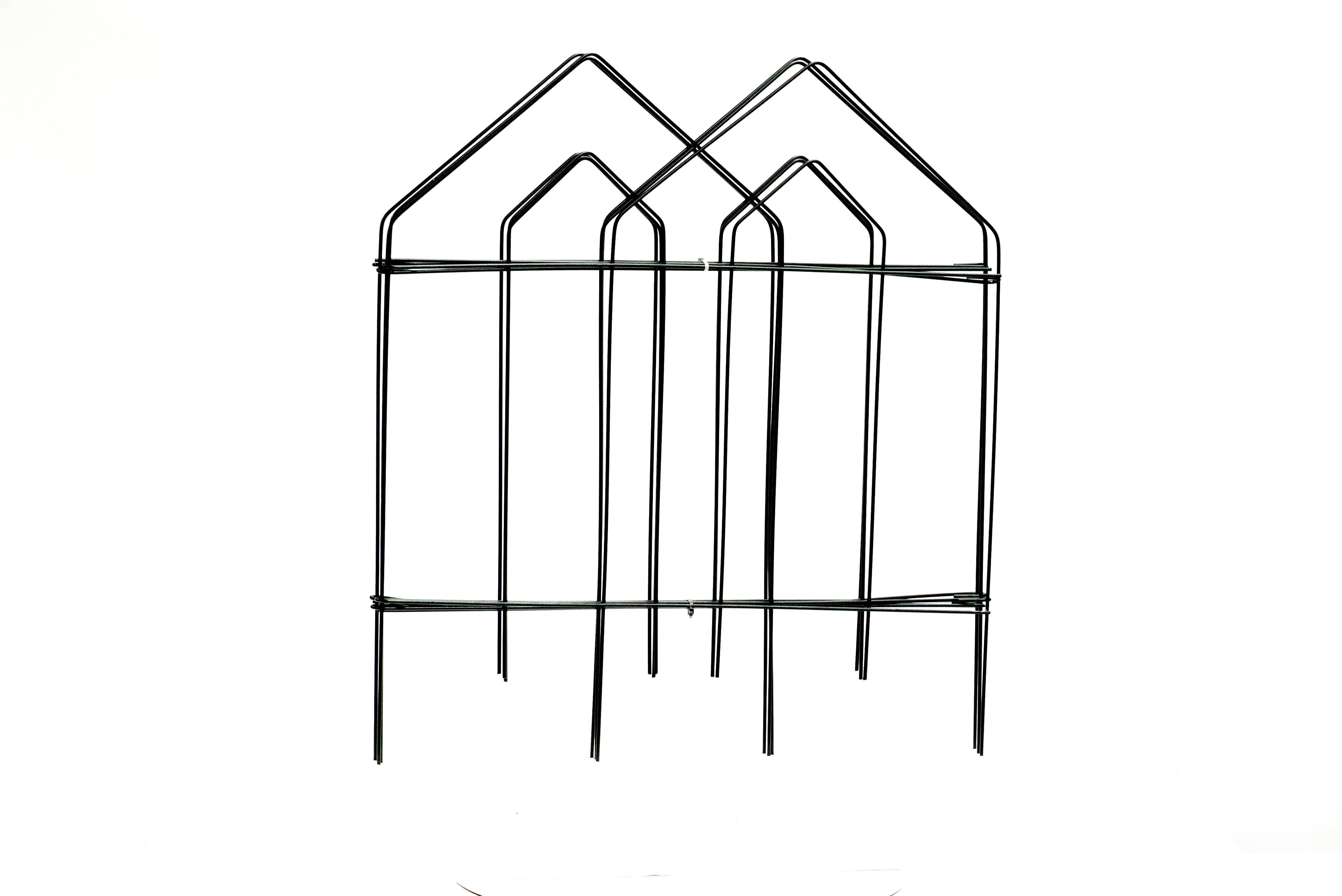 Glamos Wire 20 inch metal Decorative folding picket top fence, 20 in H x 57 feet L