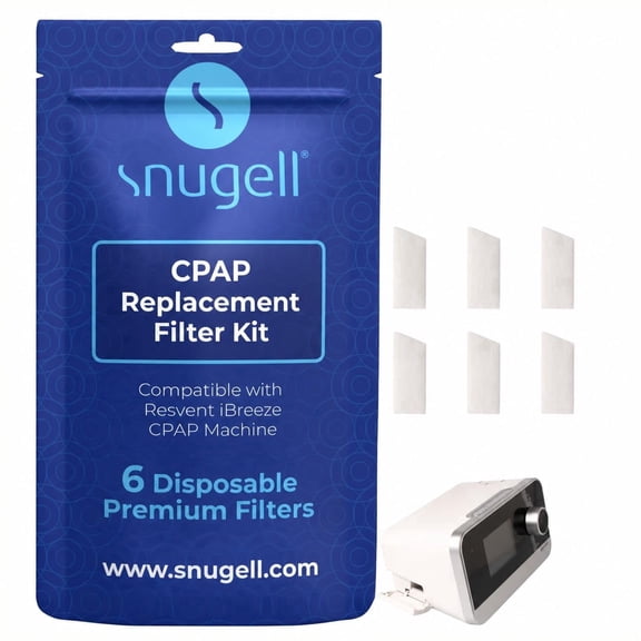 Snugell Resvent iBreeze CPAP Filters – 6-Pack – Ultra-Fine, Durable, Travel-Friendly & Ideal for Home Use– Replace Bi-Weekly for Consistent Filtration and Optimal CPAP Machine Performance