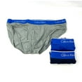 thumbnail image 2 of Calvin Klein Men Underwear 3-pack Flexible Stretch Hip Brief Blue Gray Logo, 2 of 3