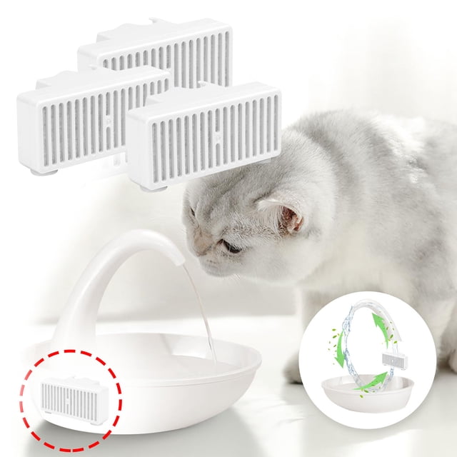 Replacement Water Filter Cartridge Compatible with Pet Drinking Dispenser Double Layer Sponge System for Clean Fresh Water Supply 3PCS