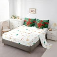 thumbnail image 5 of jejeloiu Red Bowknot Bow Twin Bedding Sets 7-Piece,Happy New Year Bedding Comforter Set,White Xmas Snowflake Sheet Sets For Girl,Red White Home Decor Reversible, 5 of 8