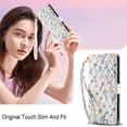 thumbnail image 5 of Decase for iPhone 14 Pro Max Wallet Case with Card Holder,Fashion PU Leather Phone Case,Flip Flower Pattern Cover,Shockproof TPU Inner Shell,E, 5 of 8