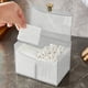 thumbnail image 5 of Organizador de escritorio de plástico transparente con compartimentos | Caja de gran capacidad para guardar cosméticos y joyas | Organizador de mascarillas de maquillaje para estudiantes y viajes, 5 of 6