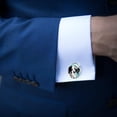 thumbnail image 4 of Spotted Dog Elegant Men's Stainless Steel Cufflinks Set for Formal Attire and Special Occasions, 4 of 6