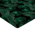 thumbnail image 4 of Ambesonne Tropical Fitted Sheet, Exotic Monstera Summer Art, Full Size, Black and Hunter Green, 4 of 5