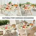 thumbnail image 7 of Floral Bohemian Print Round Tablecloth with Elastic Hem, 44 Inch Stretch Fit for Indoor Outdoor Dining & Party Decor, 7 of 7