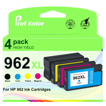 962XL 962 Ink Cartridges for HP 962 Ink Cartridges for HP 962XL Ink Combo Pack for HP Officejet Pro 7740 8710 8720 8740 7720 8715 8702 Printer(4-Pack, 1 Black, 1 Cyan, 1 Magenta, 1 Yellow)
