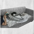 thumbnail image 6 of Eyeball Soft Flannel Fleece Blanket, Geometric Lines Circles Pattern Vintage Woodcut Design Inspired Illustration, Cozy Plush for Indoor and Outdoor Use, 50" x 60", Black and White, by Ambesonne, 6 of 6