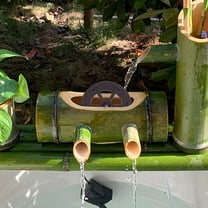 Pawsdot 2pcs Water Falls Fountain Outdoor Water Wheel Plastic DIY Decoration Light Brown