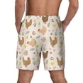 thumbnail image 2 of Lsque Mens Swim Trunks Chicken Family Pattern - Bathing Suit Compression Liner - Beach Swim Shorts Swimwear - (S-3XL) - Stretch Quick Dry -Small, 2 of 9