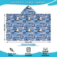 thumbnail image 2 of Blue Soccer Themed Pattern Hooded Bath Towel，60"x35" for Ages 3 To 12 Kids, Quick Dry Lightweight Soft Microfiber Hood Beach Towel Cover Up for Kids, 2 of 7