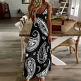 thumbnail image 3 of Black White Paisley Pattern Design Sleeveless Dress Woman Fashion Long Dresses Women's Summer Suit Dress Summer 2025 Women, 3 of 7
