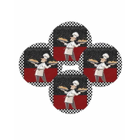 Round Placemats Set of 4 Cooks Kitchens Place Mats Washable Woven Placemat Chef Red Black Buffalo Plaid Circle Braided Table Mat for Kitchen Dining Table Party Home Decor 15 Inch Round Placemats Set of 4 Cooks Kitchens Place Mats Washable Woven Placemat Chef Red Black Buffalo Plaid Circle Braided Table Mat for Kitchen Dining Table Party Home Decor 15 Inch