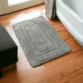 thumbnail image 4 of Serafina Home Bathroom Rug Set OF TWO, 100% Cotton, Tufted Design, Slip Resistant Backing, 17x24 and 20x32 (Adamo dark grey), 4 of 6
