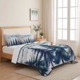 thumbnail image 5 of Quilts Queen Size Bedding Set, Blue Christmas Tree Lightweight Quilted Comforter, Xmas Trees Snowflake Vintage Soft Reversible Bedspread Coverlet with Pillow Covers for All Season, 90" x 96", 5 of 9