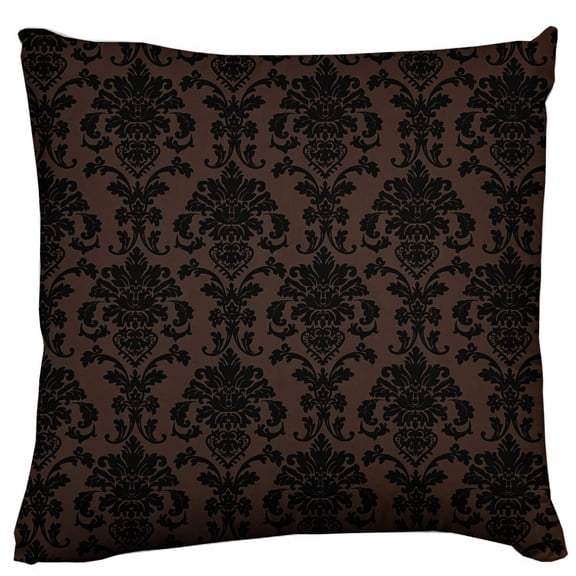 Floral Poplin Damask Decorative Throw Pillow/Sham Cushion Cover Brown