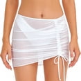 thumbnail image 2 of TAGOLD Womens Summer Swim Shorts Mesh Sheer Bodycon Mini Skirt Beach Cover Up Summer Bottom Wear Swimsuit, 2 of 3