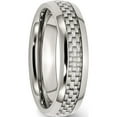 thumbnail image 4 of Stainless Steel Polished With Grey Carbon Fiber Inlay 6mm Band (Size 8) Made In China sr257-8, 4 of 5