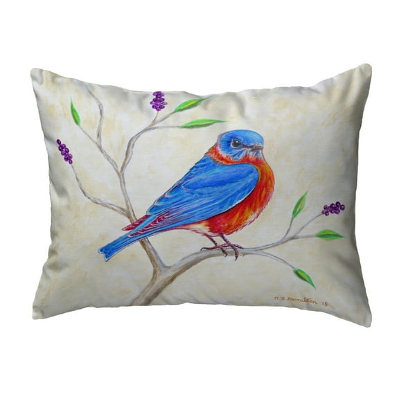 Betsy Drake 11 x 14 in. Dicks Blue Bird Non-Corded Indoor & Outdoor Pillow