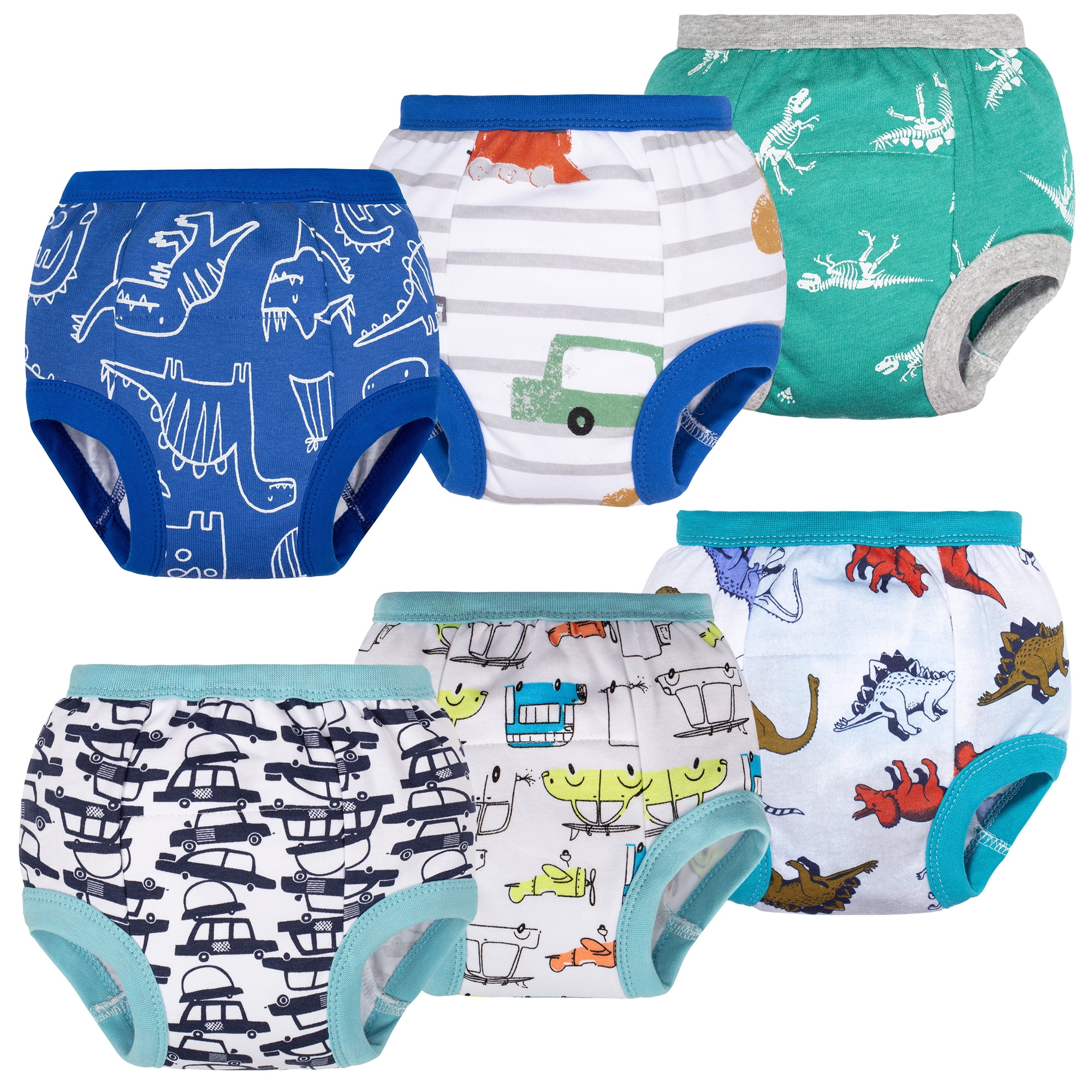 BIG ELEPHANT Baby Boys Potty Training Pants, Toddler Solid Color Training Underwear, 4T