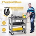 thumbnail image 6 of Gymax 3-Tier Utility Cart Heavy-Duty PP Service Cart w/550 LBS Max Load Storage Handle, 6 of 10