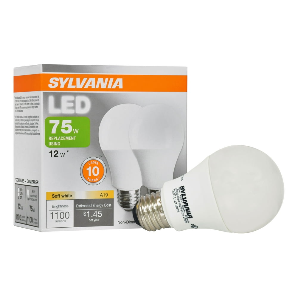 Sylvania LED Light Bulbs, 12W (75W Equivalent), Soft White, 2count