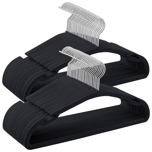 Perchas de terciopelo SONGMICS UCRF039B03, paquete de 50 unidades, tinta negra