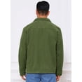 thumbnail image 3 of DARING DIVA Solid Color Long Sleeve Button Corduroy Trucker Jacket M Green, 3 of 7