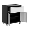 thumbnail image 1 of Armoire à Outils Verrouillable de 36 Pouces sur Roulettes, Coffre de Rangement en Métal Robuste à Roulettes avec Tiroir et Tablettes Ajustables, pour Garage Bureau à Domicile Atelier, Noir+gris, 1 of 7