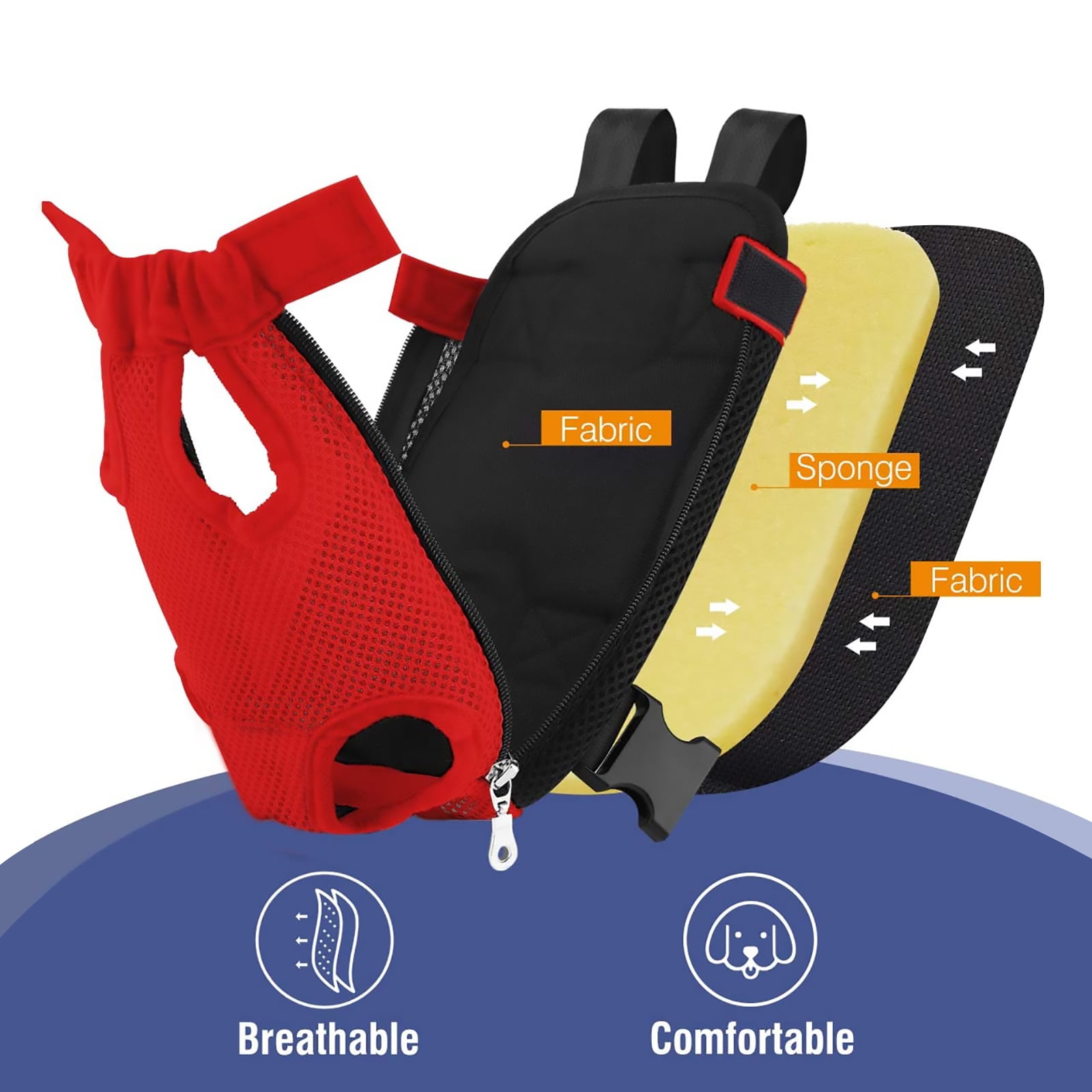 Dog Cat Carrier Backpack Adjustable Frontpack Carrier Outdoor Travel Bag Legs Out Easy-Fit for Small Medium Pets Puppiies