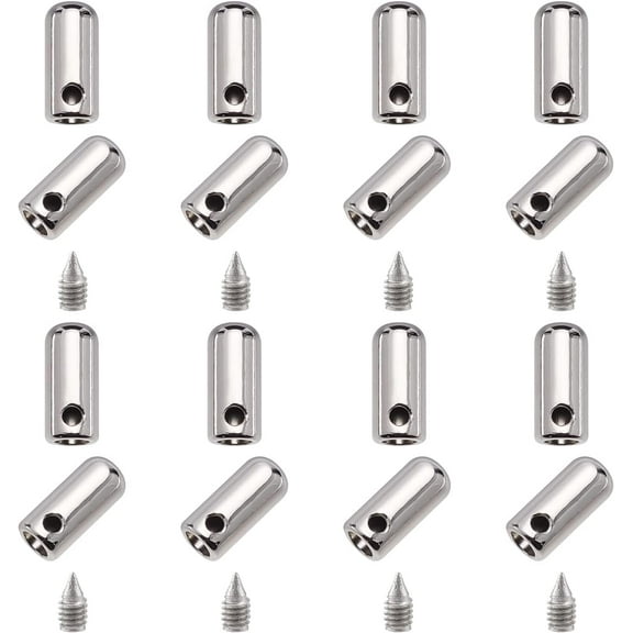 30Sets Shoelace Aglets Metal Aglets Shoelace Tips Screws Aglets Shoelace Tips Cords End Seamless Metal Shoelace Tips