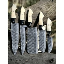 5 Pieces Handmade Damascus steel chef knives set