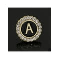 thumbnail image 5 of 1pc Simple & Fashionable Round Shaped Rhinestone Inlaid Capital 26 Letters Brooch For Men's Business Suit Accessory, 5 of 5
