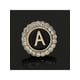 thumbnail image 5 of 1pc Simple & Fashionable Round Shaped Rhinestone Inlaid Capital 26 Letters Brooch For Men's Business Suit Accessory, 5 of 5