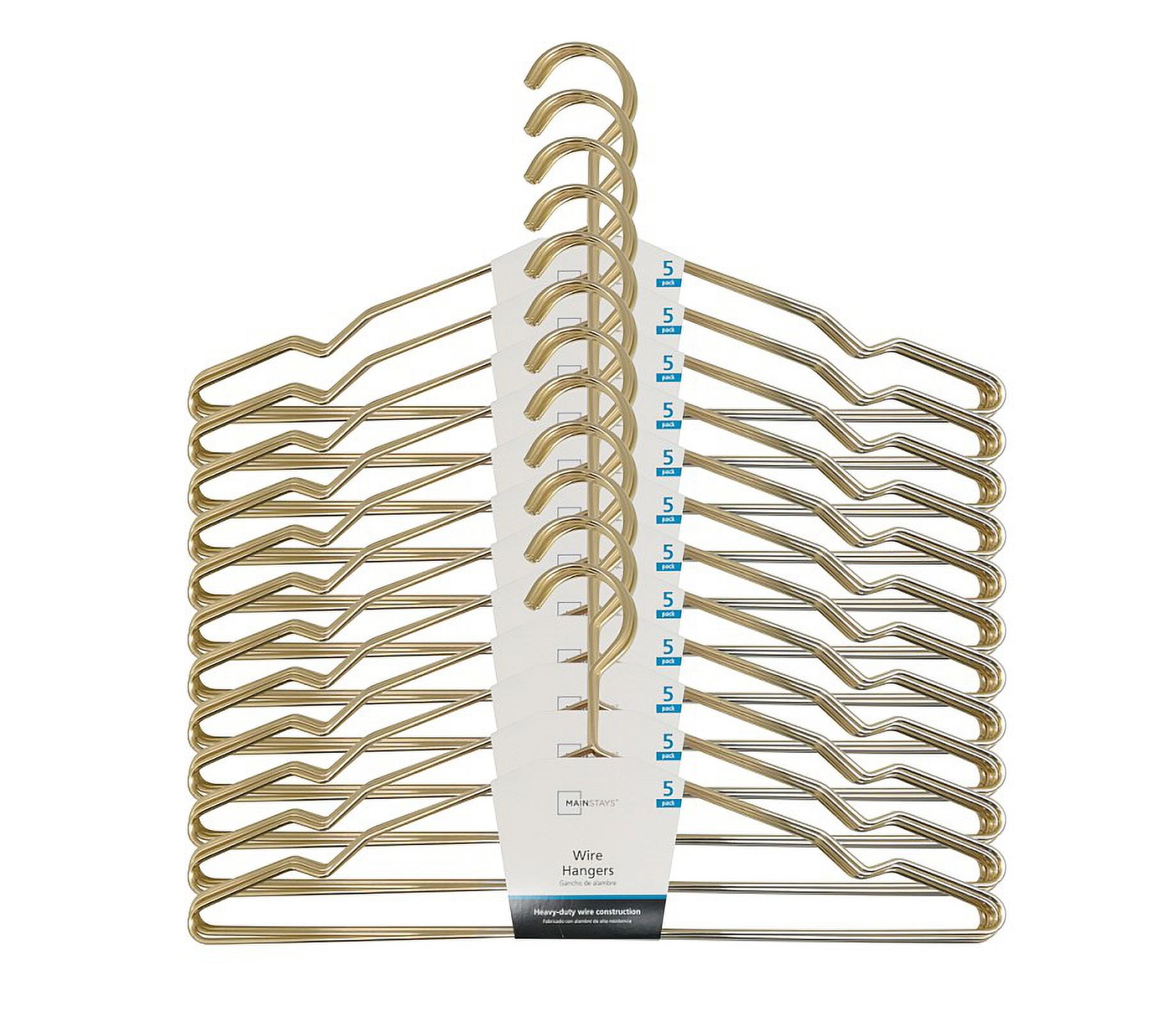 Wesiti 100 Pcs Gold Hangers Cloth Space Savers Hanger Set Include 50 Strong  Metal Wire 17.7 In Clothes Hangers with 50 Hanger Connector Extender Hook