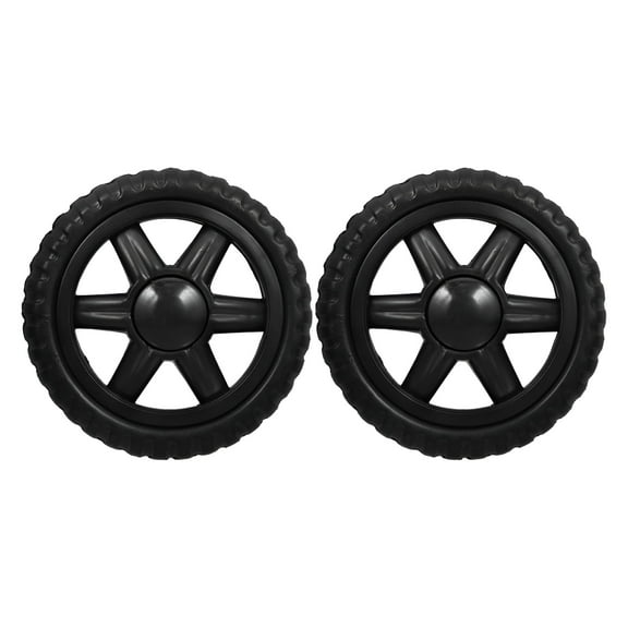 ICERUN 2pcs Rubber Wheels for Shopping Cart Replacement Utility Cart Replacement Wheels,Rolling Cart Accessories Heavy Duty Plate Casters